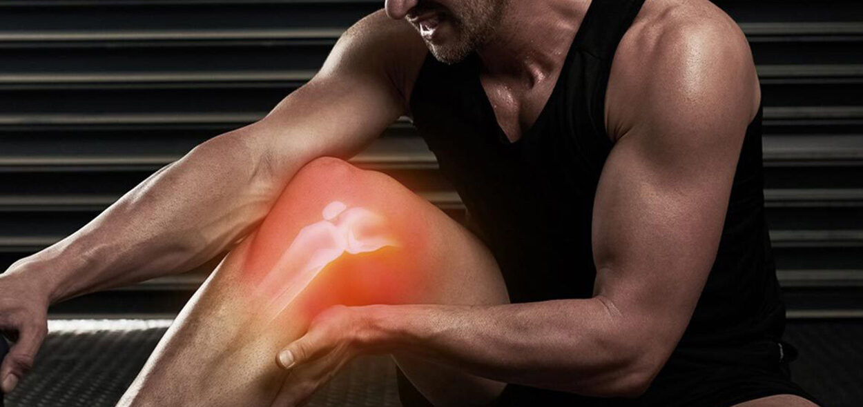 ilustração joelho inflamado