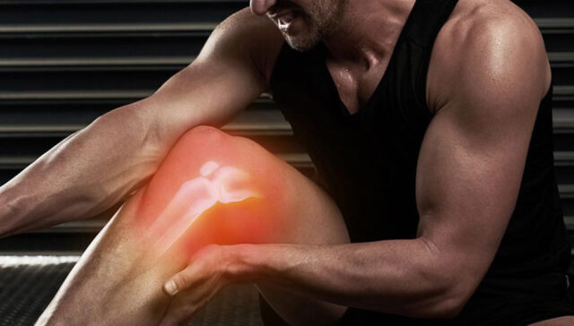 ilustração joelho inflamado